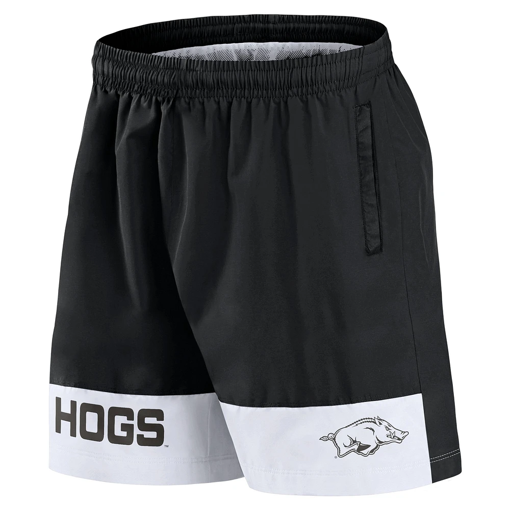 Short tissé noir Arkansas Razorbacks Elements Intensity Fanatics pour hommes