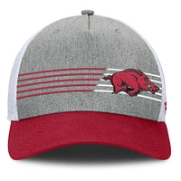 Casquette ajustable Fanatics Heather Gray/Cardinal Arkansas Razorbacks Profile Trucker pour homme