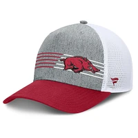 Casquette ajustable Fanatics Heather Gray/Cardinal Arkansas Razorbacks Profile Trucker pour homme