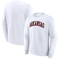 Men's Fanatics White Arkansas Razorbacks Short Name Pullover Sweatshirt