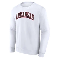 Men's Fanatics White Arkansas Razorbacks Short Name Pullover Sweatshirt