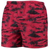 Men's FOCO Cardinal Arkansas Razorbacks Island Palm Swim Trunks