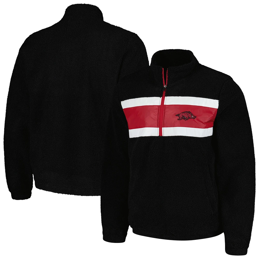 Haut à demi-zip G-III Sports by Carl Banks pour hommes, noir, Arkansas Razorbacks Pinch Runner