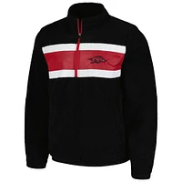 Haut à demi-zip G-III Sports by Carl Banks pour hommes, noir, Arkansas Razorbacks Pinch Runner