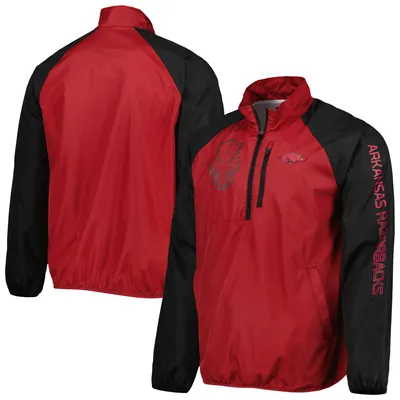 Arkansas Razorbacks G-III Sports by Carl Banks Point Guard Raglan Half-Zip Jacket - Cardinal/Black