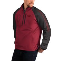 Men's G-III Sports by Carl Banks Cardinal/Black Arkansas Razorbacks Point Guard Raglan Half-Zip Jacket