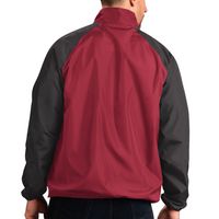 Men's G-III Sports by Carl Banks Cardinal/Black Arkansas Razorbacks Point Guard Raglan Half-Zip Jacket