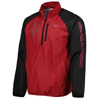 Men's G-III Sports by Carl Banks Cardinal/Black Arkansas Razorbacks Point Guard Raglan Half-Zip Jacket