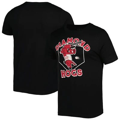 T-shirt Homefield Arkansas Razorbacks Diamond Vintage noir pour homme