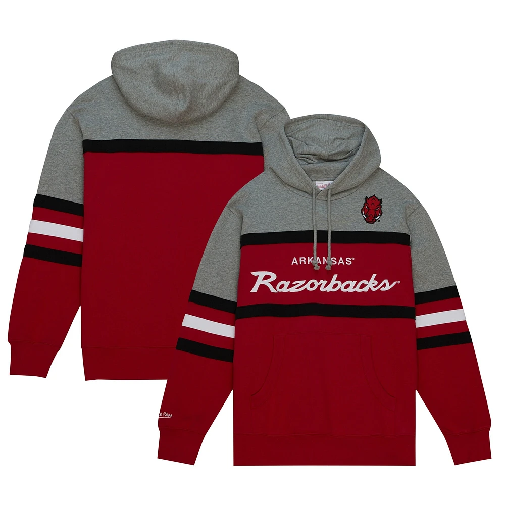 Sweat à capuche pour homme Mitchell & Ness Crimson Arkansas Razorbacks Head Coach