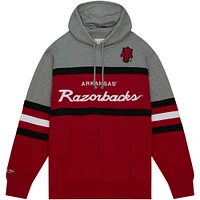 Sweat à capuche pour homme Mitchell & Ness Crimson Arkansas Razorbacks Head Coach