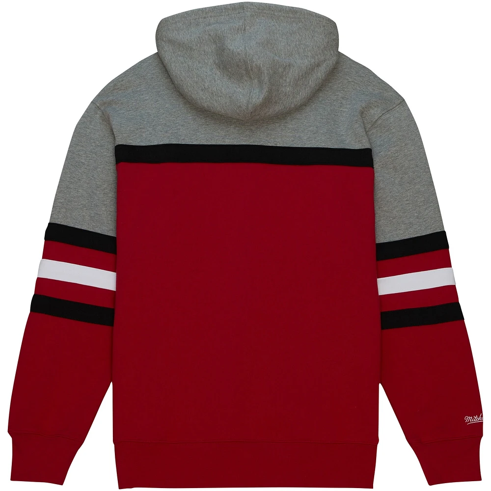 Sweat à capuche pour homme Mitchell & Ness Crimson Arkansas Razorbacks Head Coach