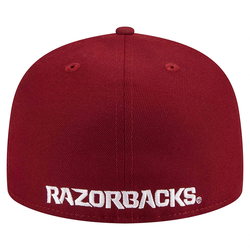 Men's New Era Cardinal Arkansas Razorbacks 59FIFTY Fitted Hat