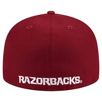 Men's New Era Cardinal Arkansas Razorbacks 59FIFTY Fitted Hat