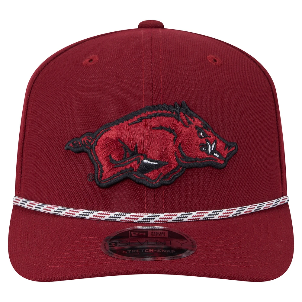 Casquette extensible à boutons-pression New Era Cardinal Arkansas Razorbacks Game Day Multi-Rope 9SEVENTY pour homme