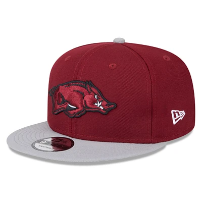 Casquette Snapback bicolore 9FIFTY Cardinal Arkansas Razorbacks de New Era pour homme