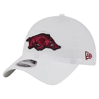 Men's New Era White Arkansas Razorbacks Active Ripstop 9TWENTY Adjustable Hat