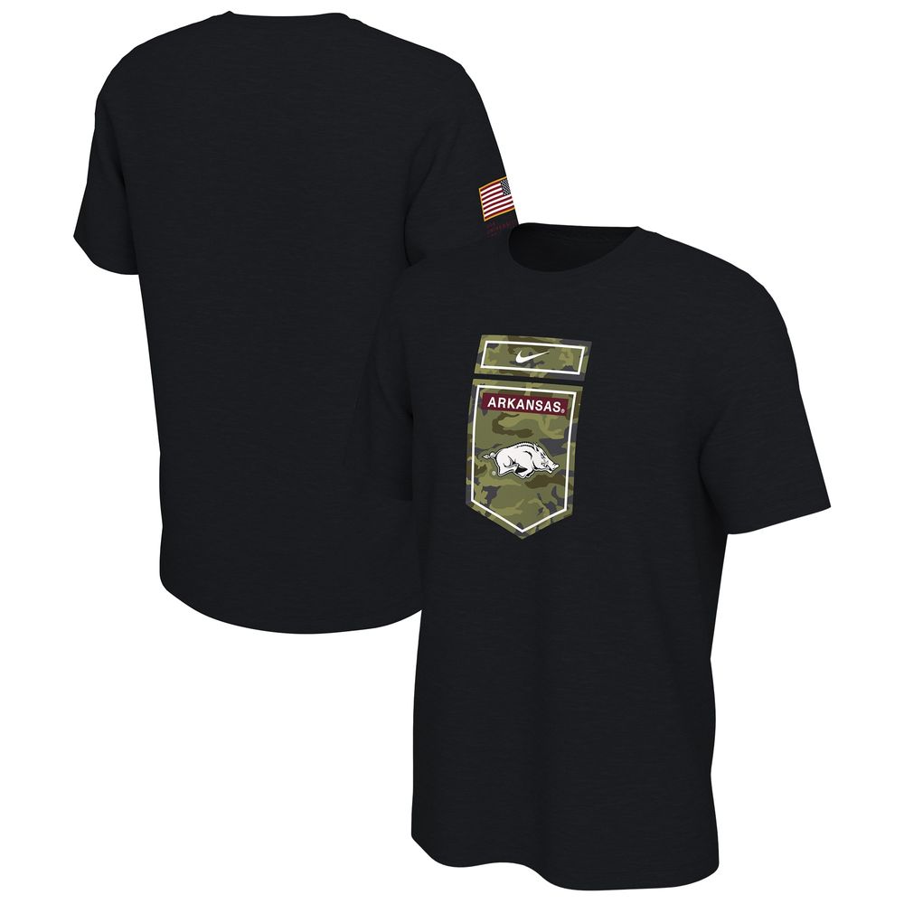 Men's Nike Black Arkansas Razorbacks Veterans Camo T-Shirt