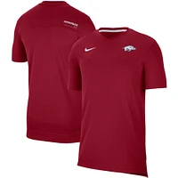 Men's Nike Cardinal Arkansas Razorbacks 2022 Coaches UV Performance T-Shirt