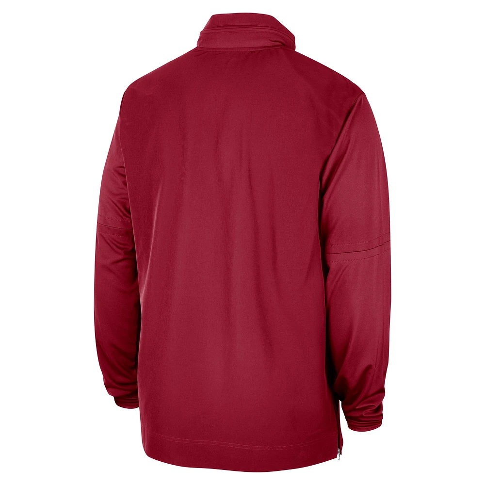 Men's Nike Cardinal Arkansas Razorbacks 2023 Coach Half-Zip Hooded Jacket