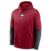 Sweat à capuche en polaire Nike Cardinal Arkansas Razorbacks 2024 Sideline Club pour homme