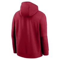 Men's Nike Cardinal Arkansas Razorbacks 2024 Sideline Club Fleece Pullover Hoodie