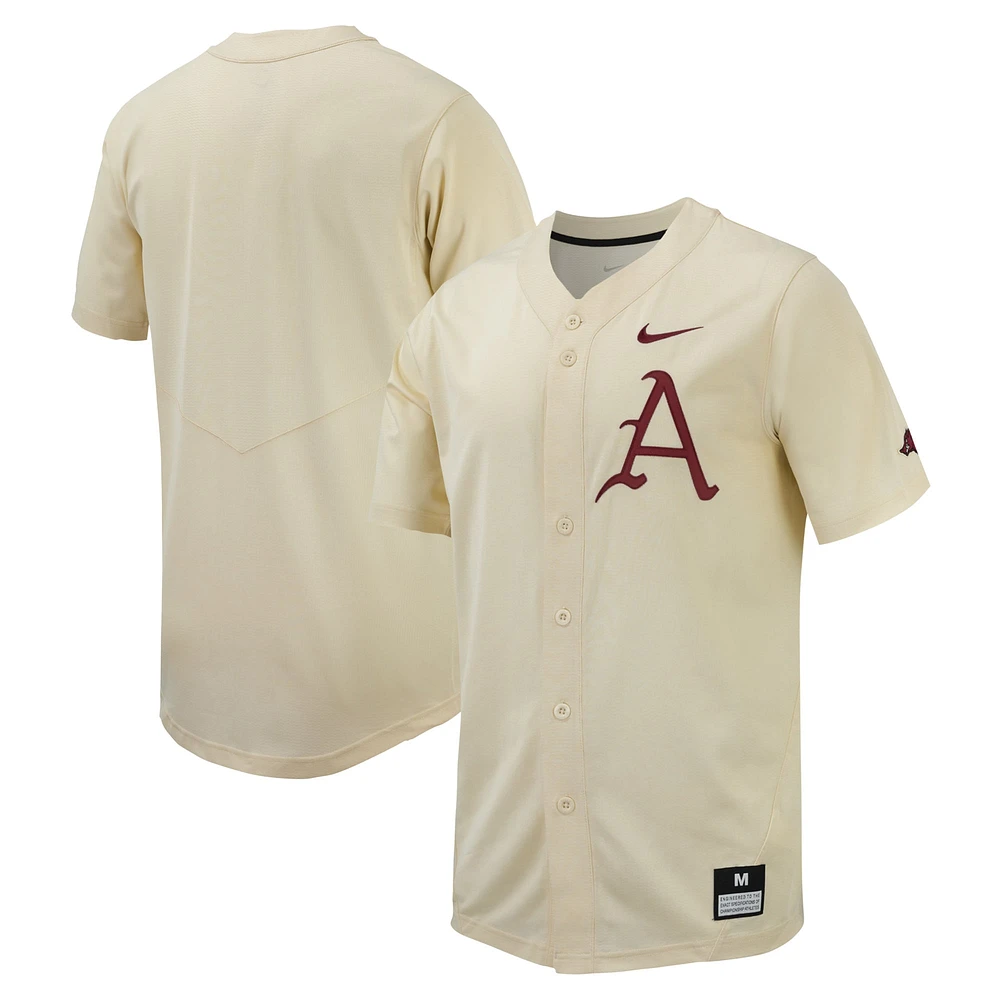 Maillot de baseball réplique crème Nike Arkansas Razorbacks pour homme