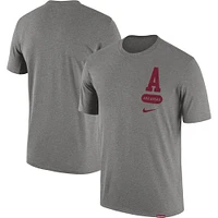 Men's Nike Heather Gray Arkansas Razorbacks Campus Letterman Tri-Blend T-Shirt