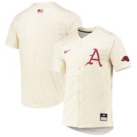 Men's Nike Natural Arkansas Razorbacks Replica Baseball Jersey