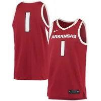 Men's Nike #1 Crimson Arkansas Razorbacks Replica Jersey