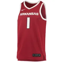 Men's Nike #1 Crimson Arkansas Razorbacks Replica Jersey