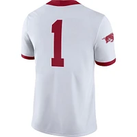 Maillot de match alternatif Nike #1 des Razorbacks l'Arkansas pour hommes, blanc