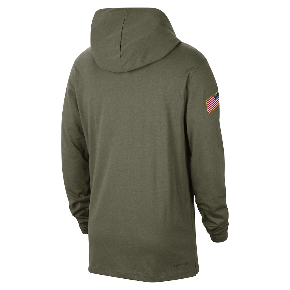 Men's Nike  Olive Arkansas Razorbacks Military Pack Long Sleeve Hoodie T-Shirt