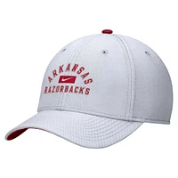 Casquette Nike Arkansas Razorbacks Rise Flex blanche pour homme