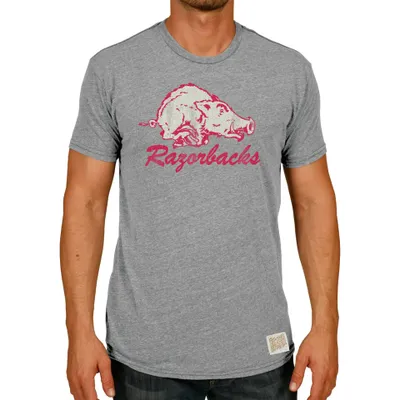Arkansas Razorbacks Original Retro Brand Vintage Hog Tri-Blend T-Shirt - Heather Gray