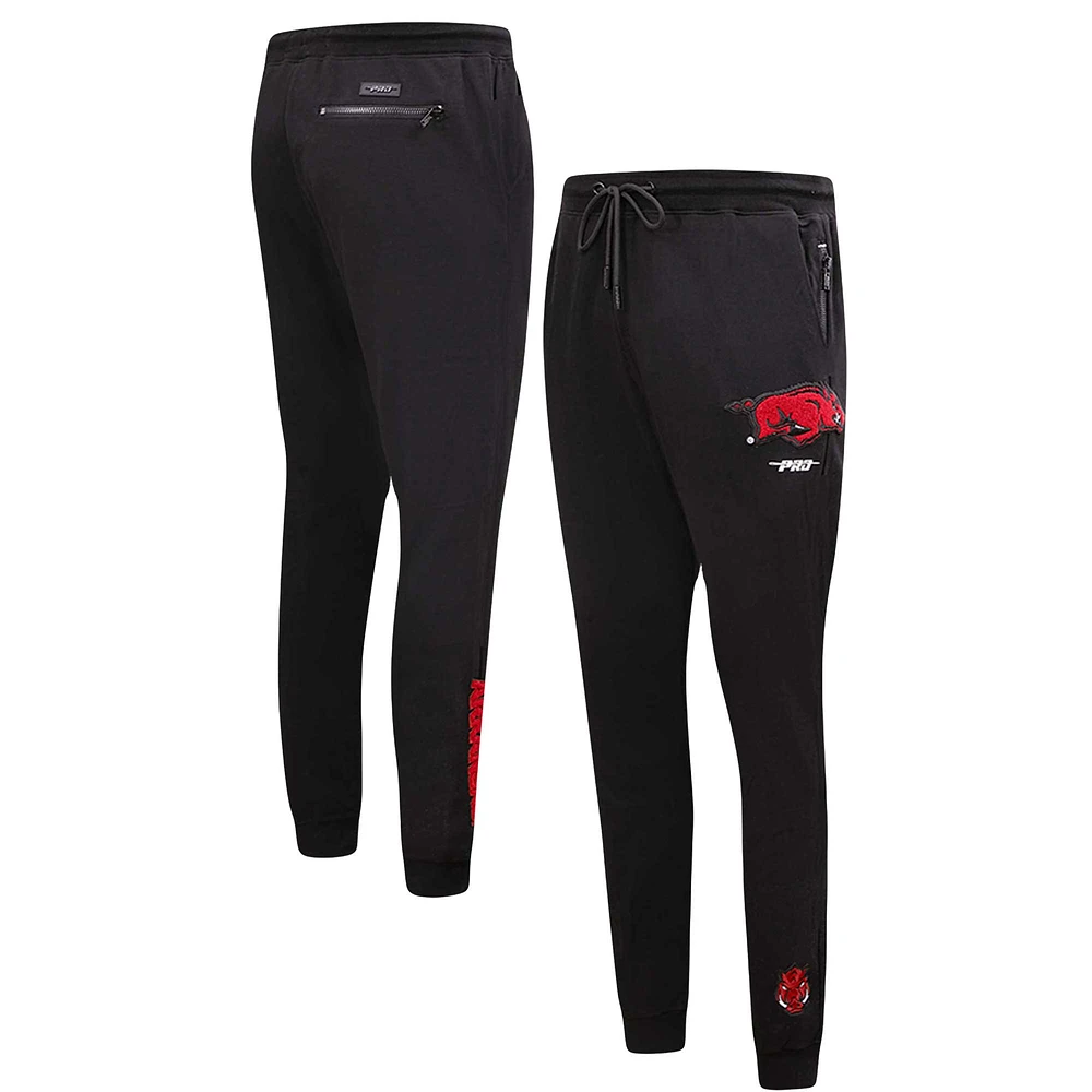 Men's Pro Standard Black Arkansas Razorbacks Classic DK Jogger Pants