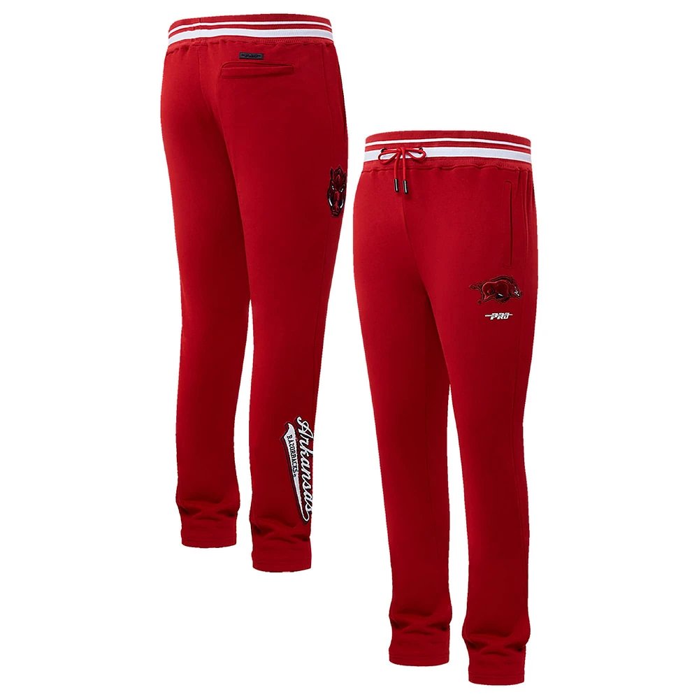 Pantalon de survêtement en polaire Pro Standard Cardinal Arkansas Razorbacks Script Tail pour hommes