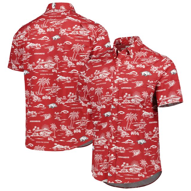 Chemise boutonnée Performance Reyn Spooner Cardinal Arkansas Razorbacks pour homme