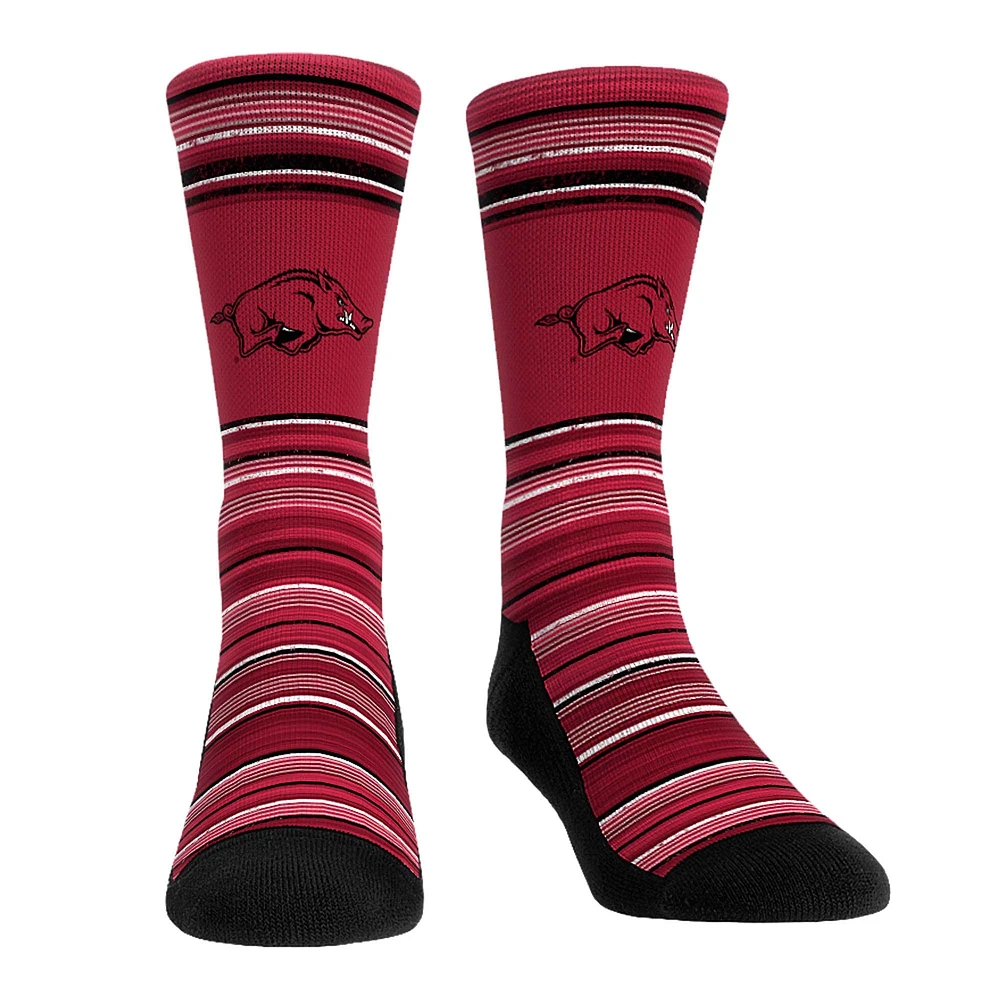 Pack combiné de chaussettes et caleçons boxeurs Arkansas Razorbacks Primary Crew pour hommes Rock Em Socks