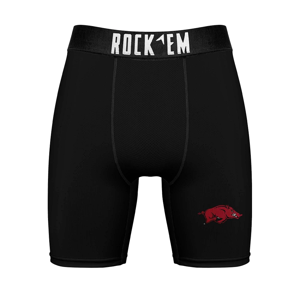 Pack combiné de chaussettes et caleçons boxeurs Arkansas Razorbacks Primary Crew pour hommes Rock Em Socks