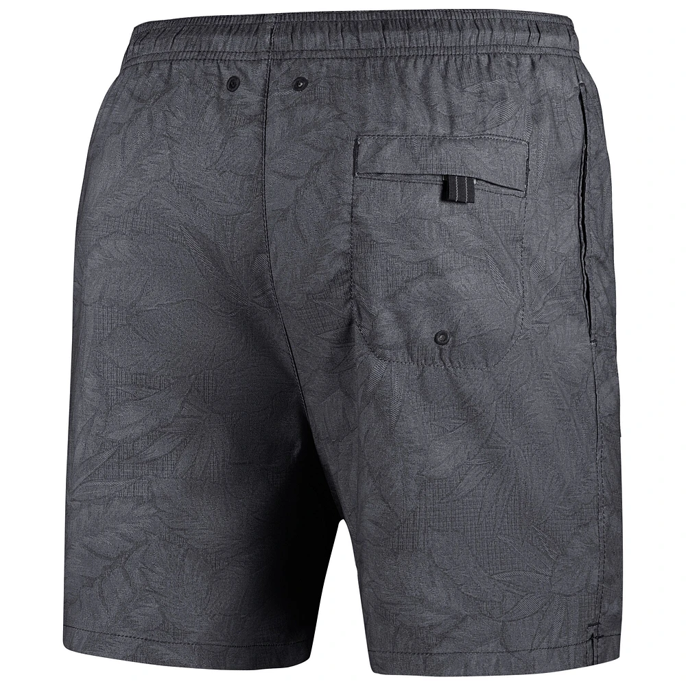 Men's Tommy Bahama Black Arkansas Razorbacks Naples Layered Leaves Swim Trunks