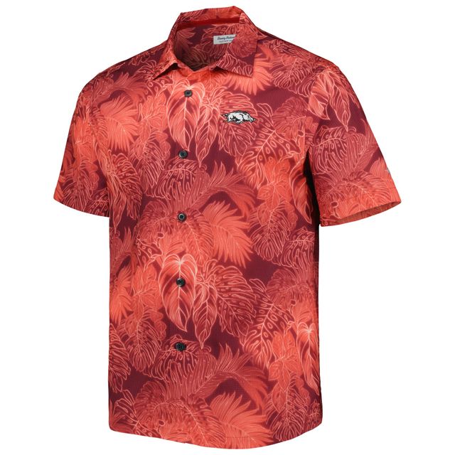 Tommy Bahama Cardinal Arkansas Razorbacks Coast Luminescent Fronds IslandZone Chemise de camp boutonnée