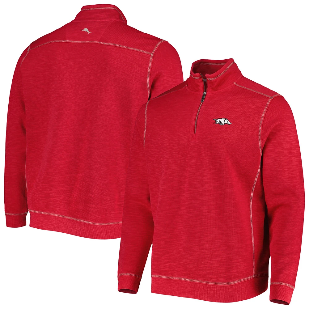 Tommy Bahama Cardinal Arkansas Razorbacks Sport Tobago Bay Tri-Blend Mock Neck Half-Zip Jacket