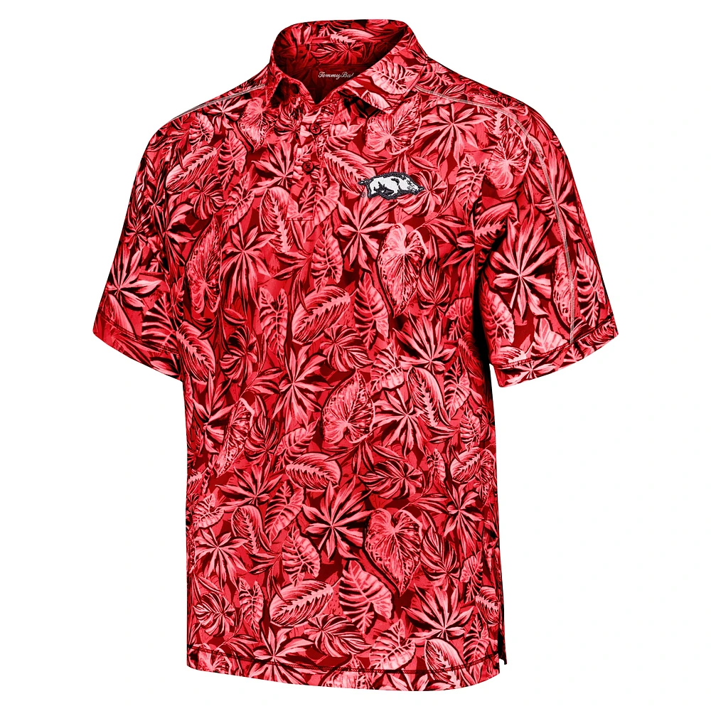 Men's Tommy Bahama Cardinal Arkansas Razorbacks Tropical Score IslandZone Polo