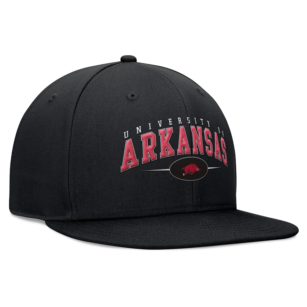 Casquette Snapback Top of the World noire des Arkansas Razorbacks Bullpen pour hommes