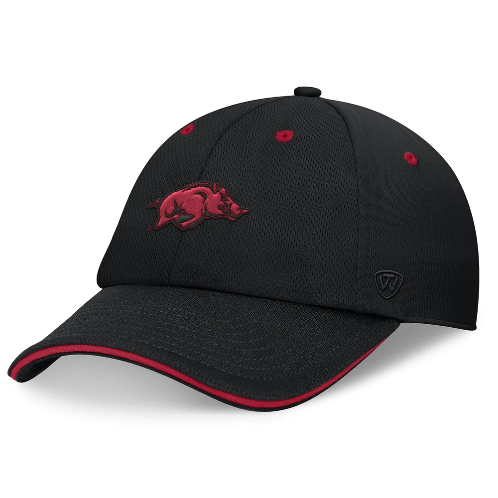 Casquette réglable Top of the World Black Arkansas Razorbacks pour hommes