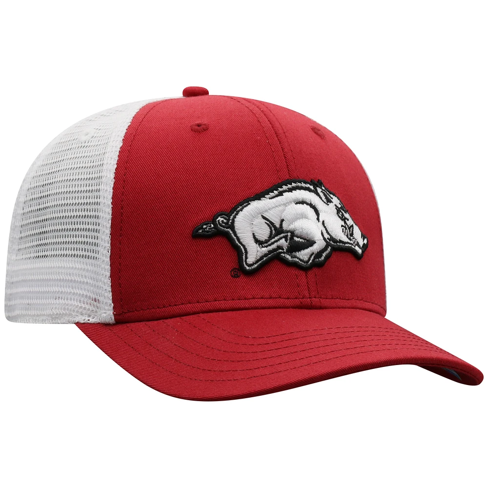 Casquette Snapback Top of the World Cardinal/White Arkansas Razorbacks pour homme