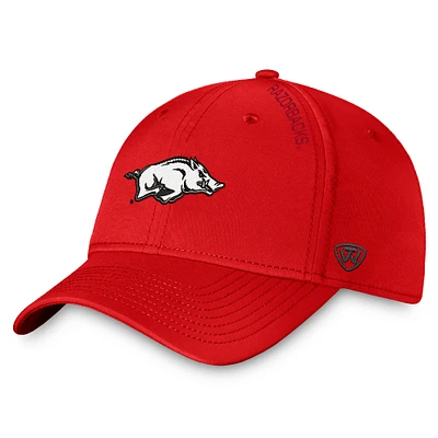 Casquette Top of the World Reflex 2.0 Flex Fit pour homme des Cardinals de l'Arkansas Razorbacks