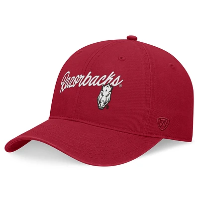 Casquette ajustable Top of the World Cardinal Arkansas Razorbacks Heritage CeeCee pour homme