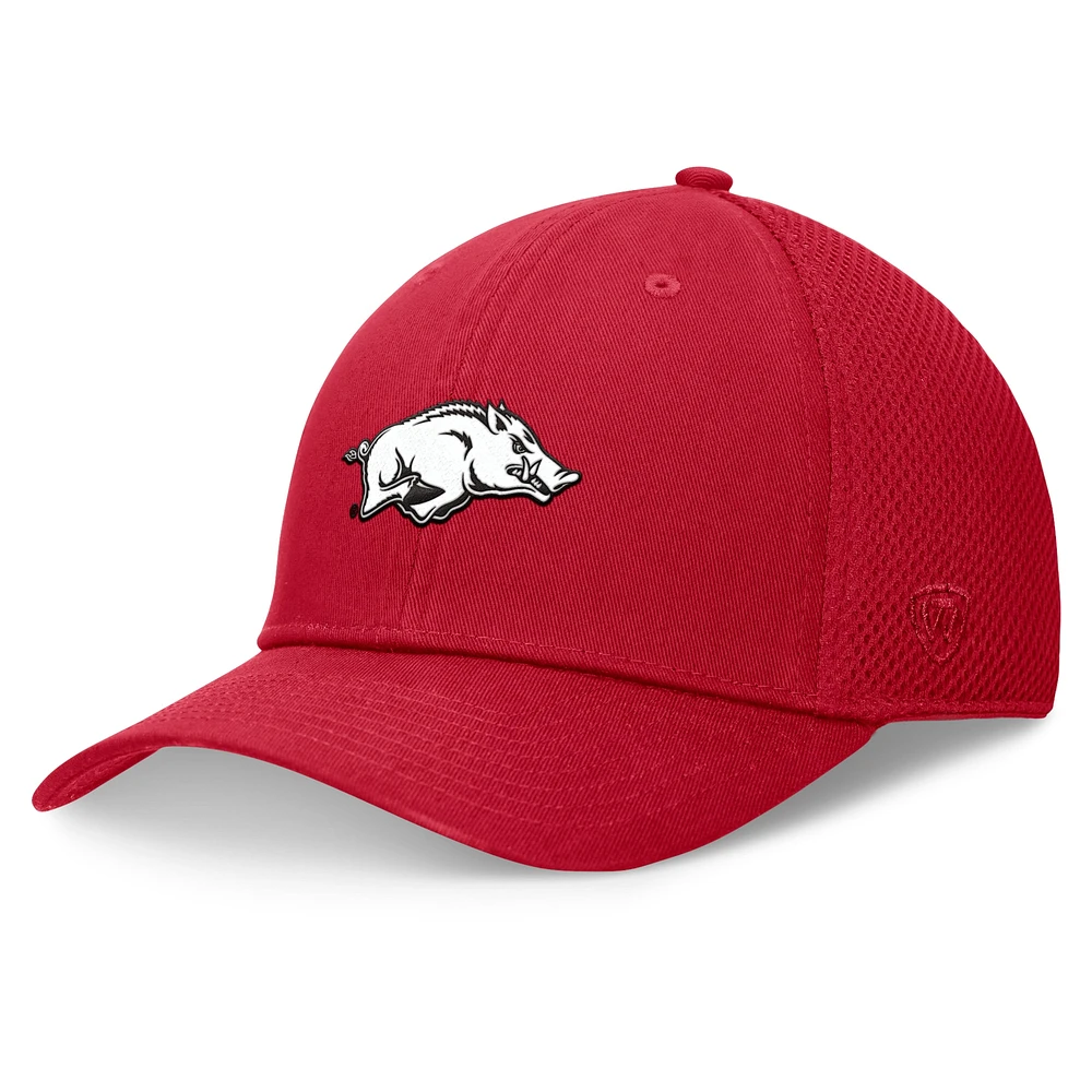 Casquette Top of the World Cardinal Arkansas Razorbacks Spacer Flex pour hommes